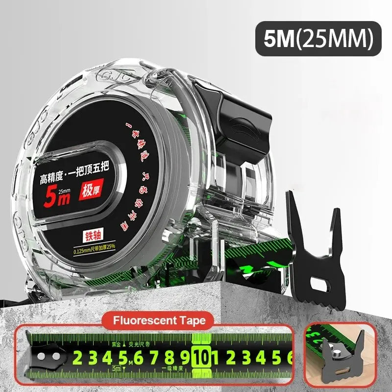 The Home Utility Co. Pro-Grade 5-Meter Tape Measure – High Precision, Durable Steel Blade, & Clear Metric Ruler for Woodworking & DIY