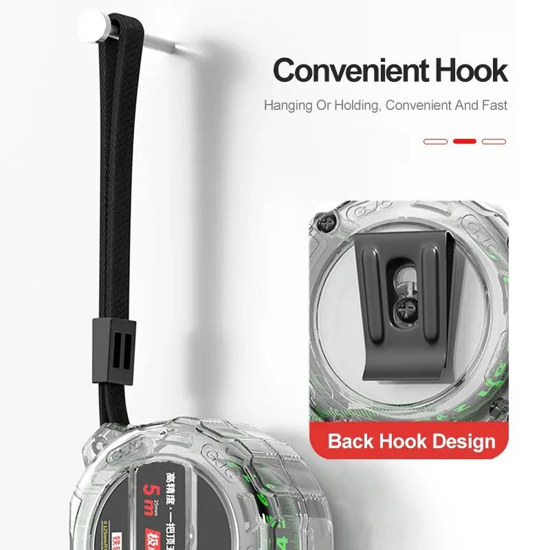 The Home Utility Co. Pro-Grade 5-Meter Tape Measure – High Precision, Durable Steel Blade, & Clear Metric Ruler for Woodworking & DIY